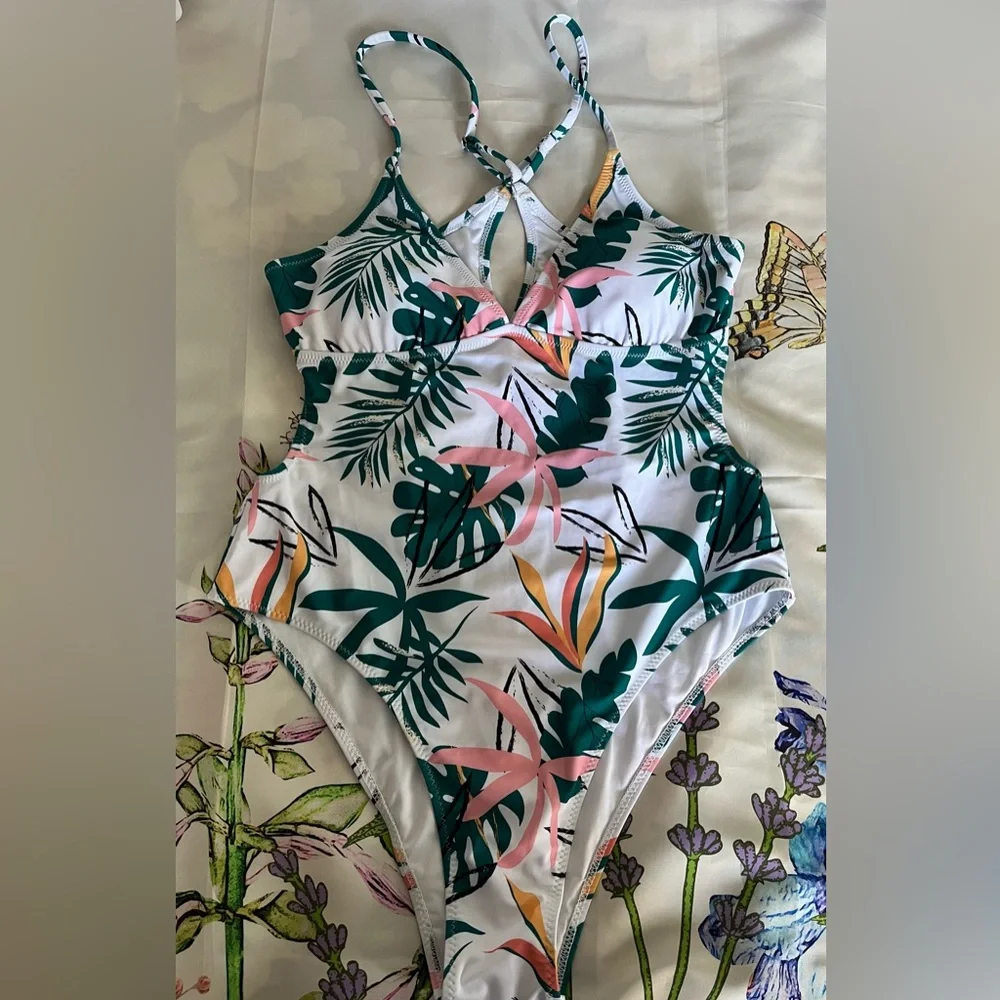 Live Life on the Beach Size:L Women Swim Suit Multi Color - Picture 5 of 8